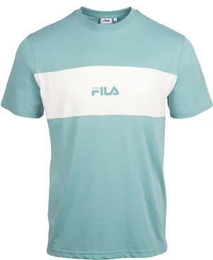 Elliott Blocked Tee - Cameo Blue/Snow White