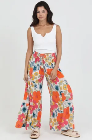 Floral Print Wide Leg Pants