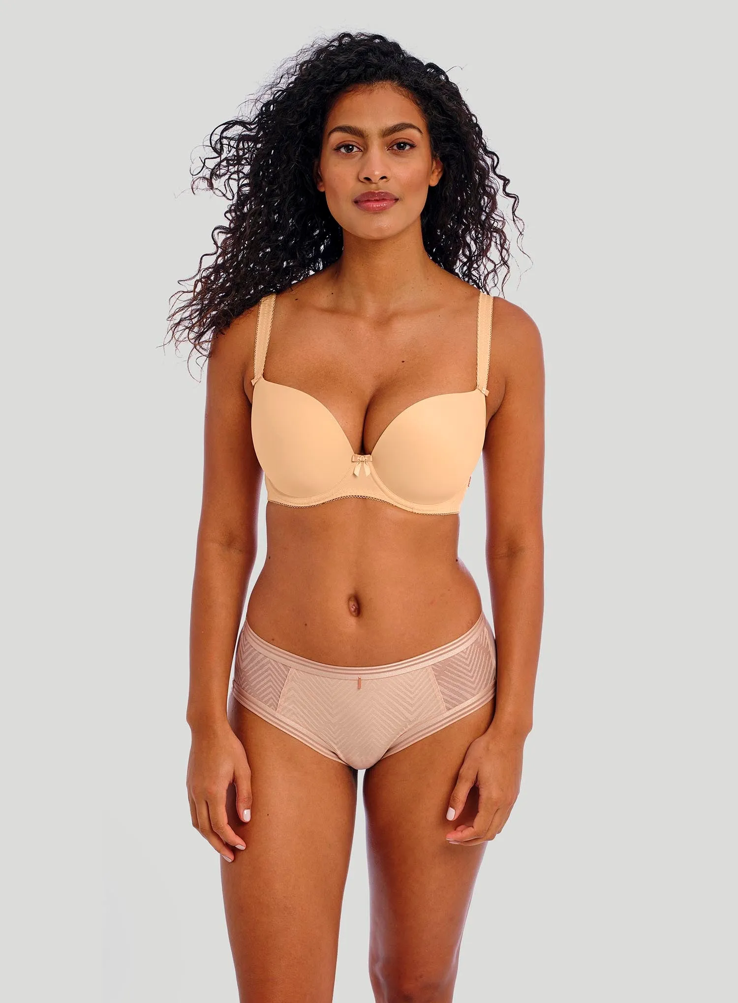 Freya: Deco Moulded Plunge Bra Nude