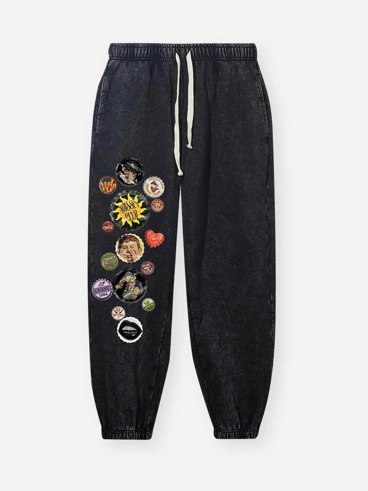 Fun Bottle Cap Art Print Pants