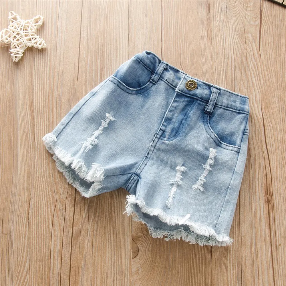 Girls Floral Printed Sleeveless Shorts & Denim Shorts Girls Clothing Wholesale