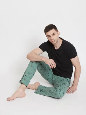 Green Printed Lounge Pants