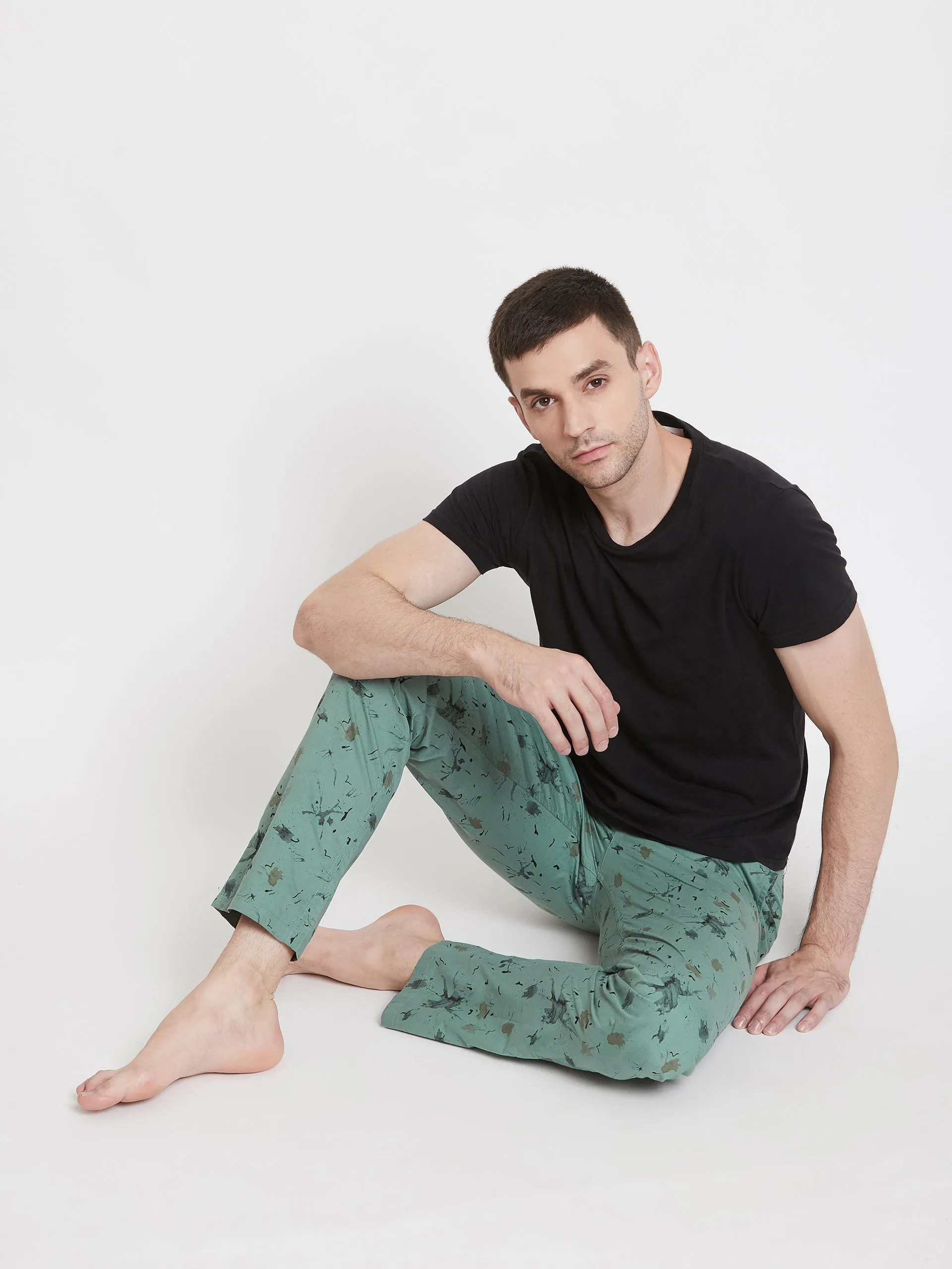 Green Printed Lounge Pants
