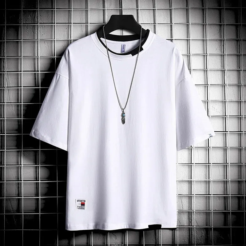 Hip Hop Streetwear T-Shirt - Classic Black White Tee, 4XL Oversize