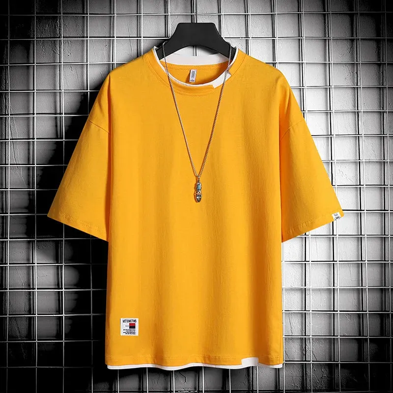 Hip Hop Streetwear T-Shirt - Classic Black White Tee, 4XL Oversize
