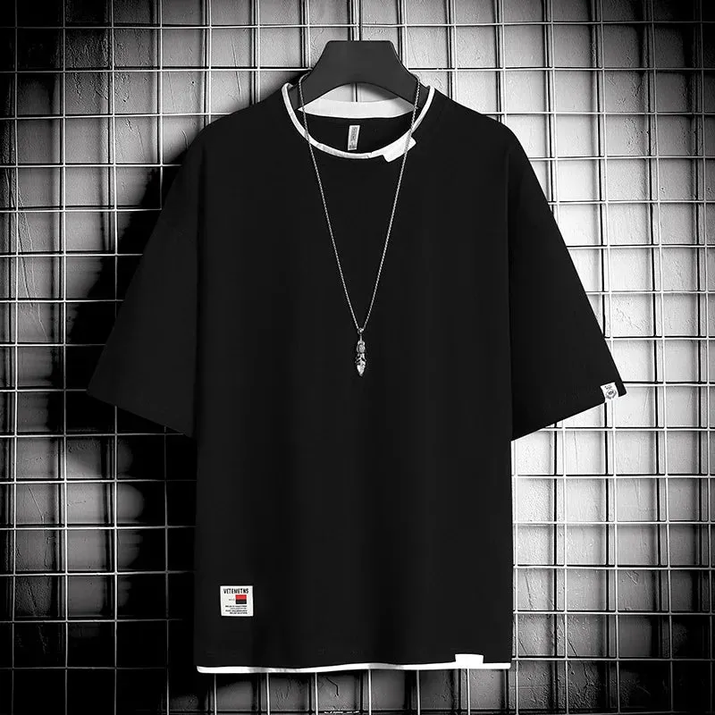 Hip Hop Streetwear T-Shirt - Classic Black White Tee, 4XL Oversize