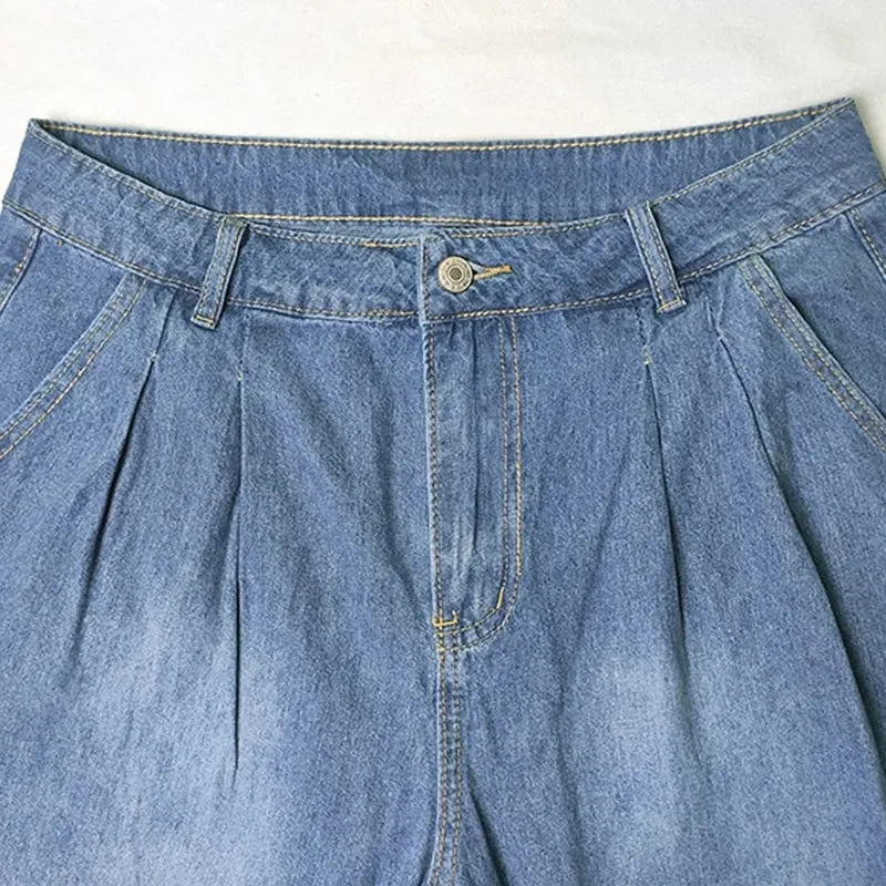 Hoge Taille Relaxed Fit Jeans met Wijde Pijpen
