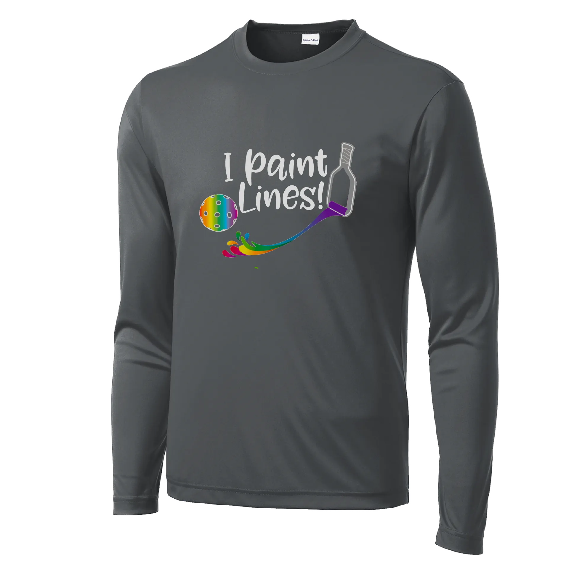 I Paint Pickleball Lines | Men's Long Sleeve Pickleball Shirt | 100% Polyester