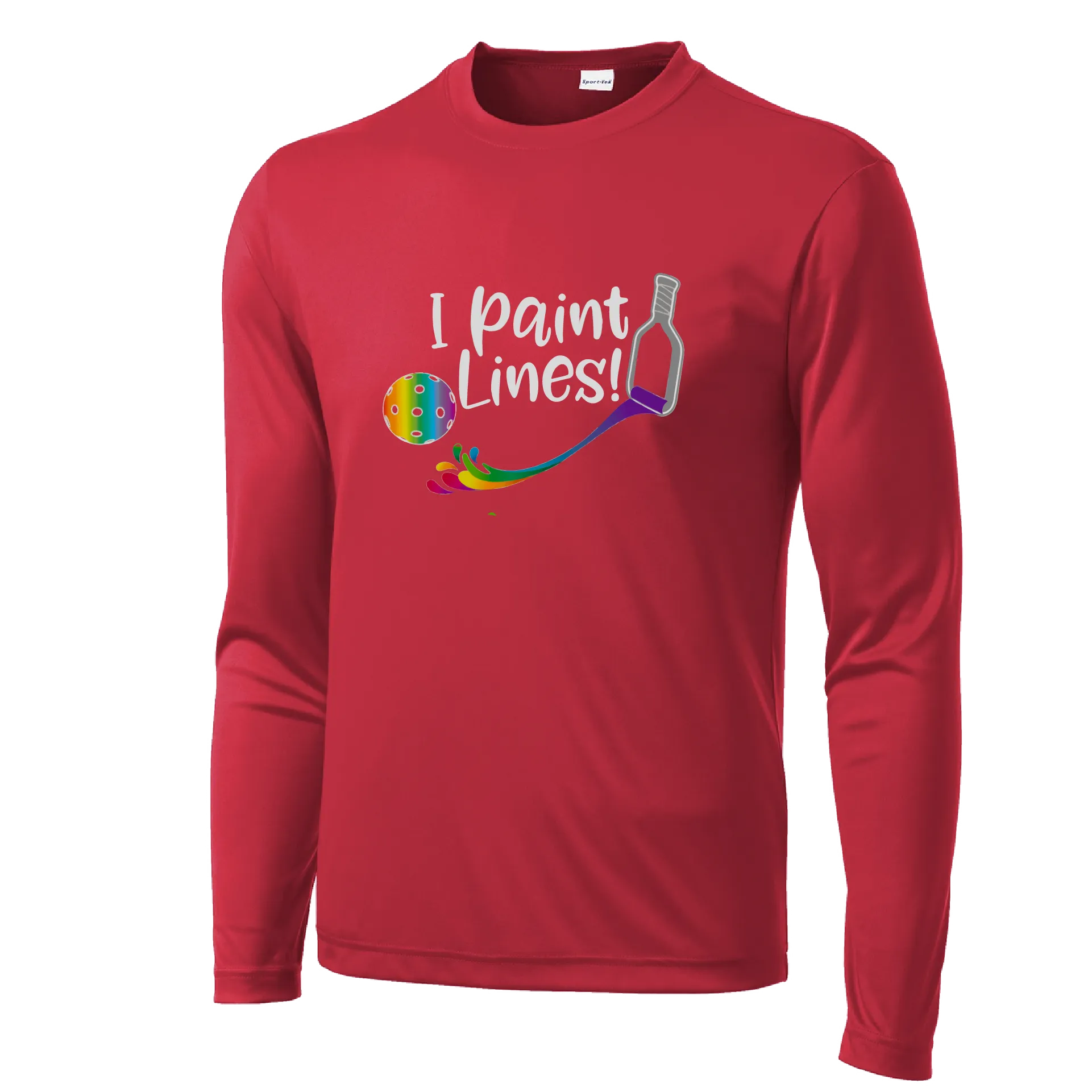 I Paint Pickleball Lines | Men's Long Sleeve Pickleball Shirt | 100% Polyester