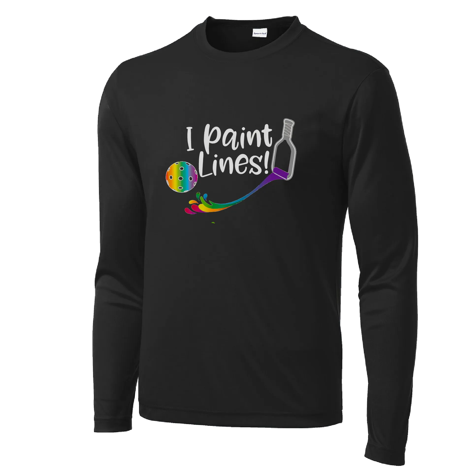 I Paint Pickleball Lines | Men's Long Sleeve Pickleball Shirt | 100% Polyester