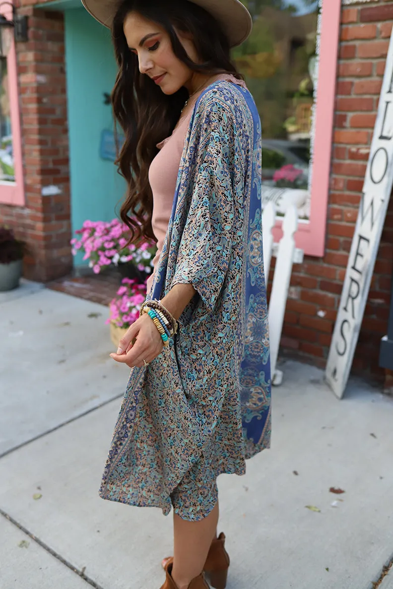 Indie Soul Mixed Patterned Boho Kimono