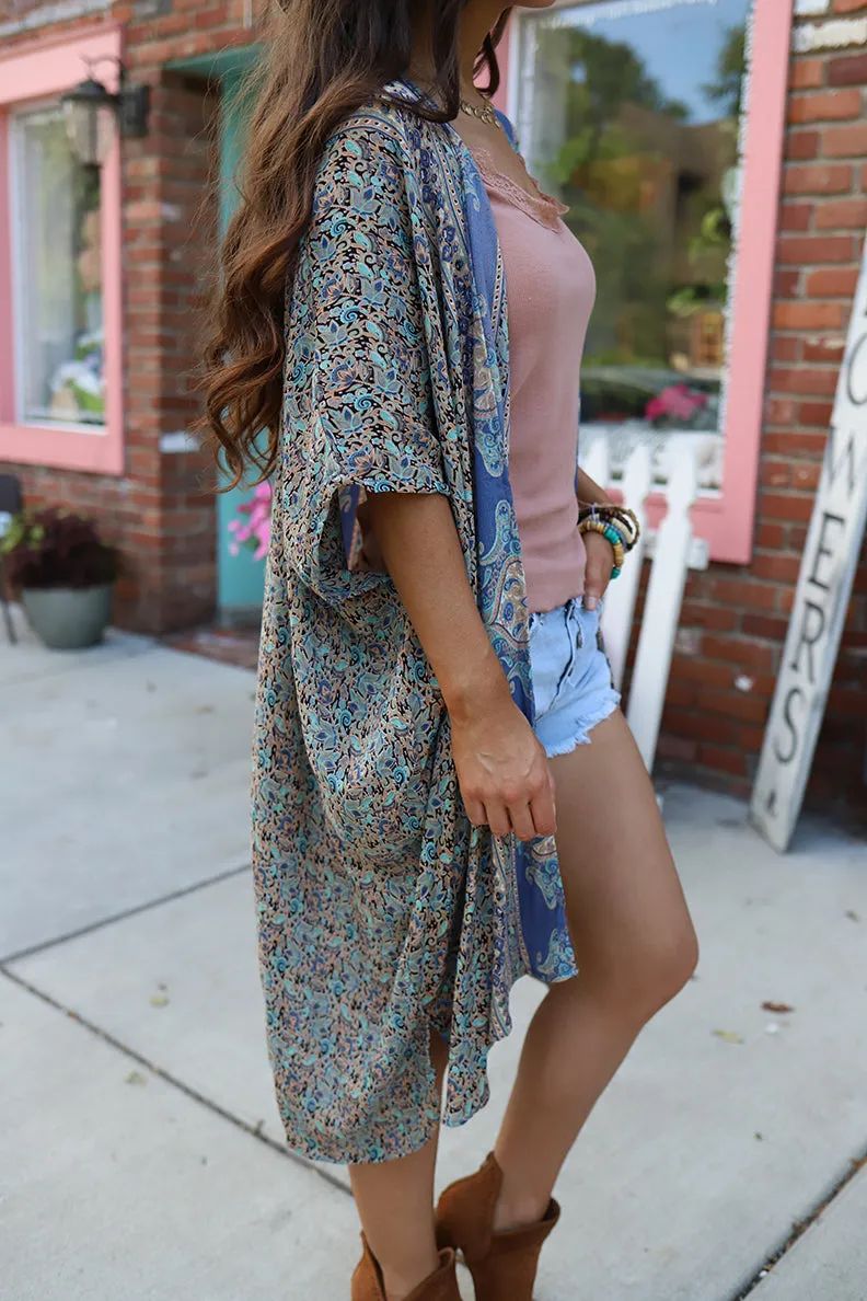 Indie Soul Mixed Patterned Boho Kimono