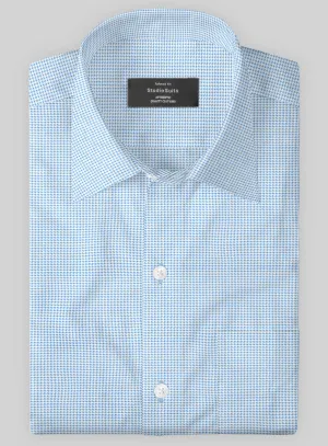 Italian Lombardo Weft Coral Blue Shirt