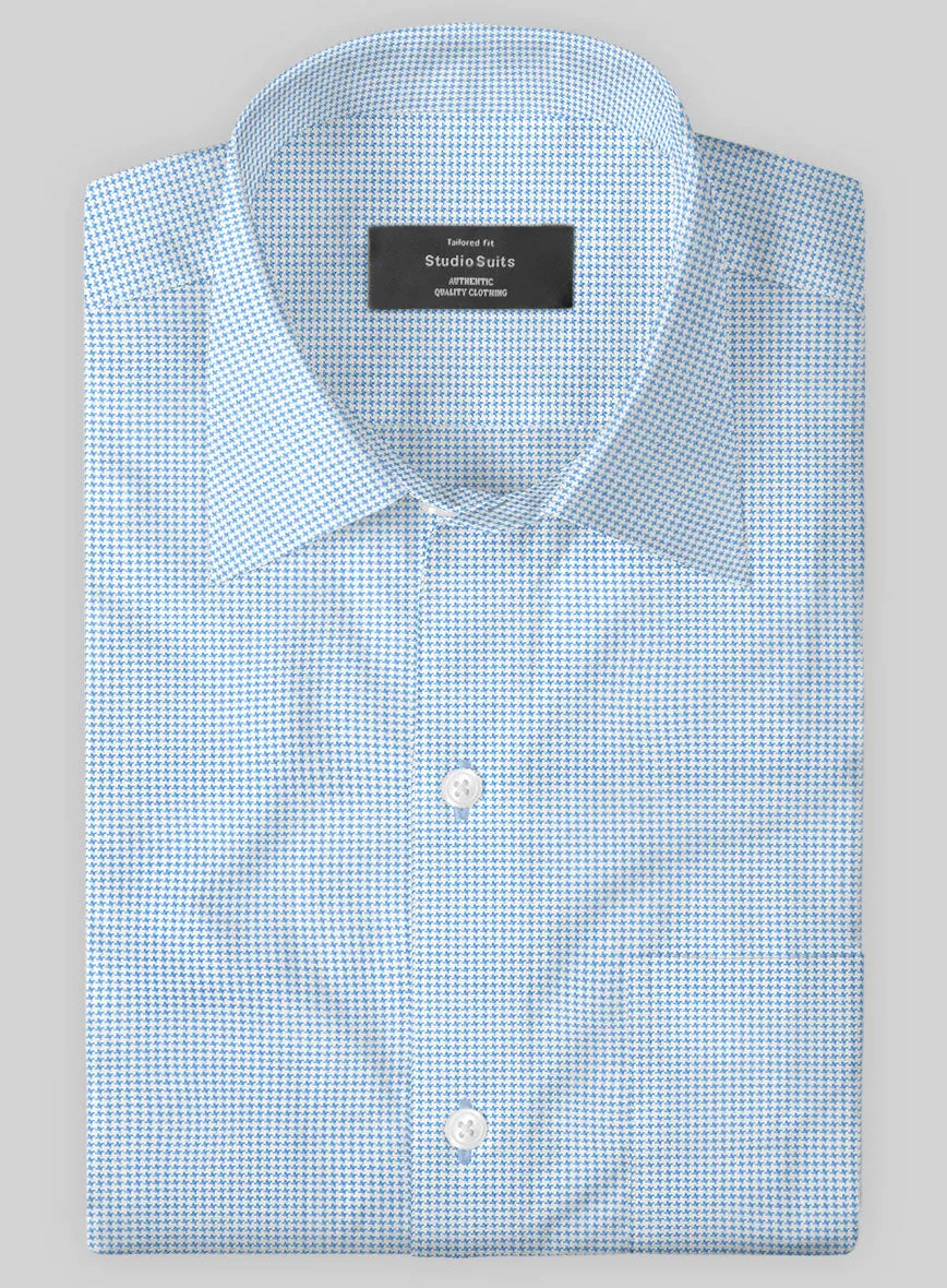 Italian Lombardo Weft Coral Blue Shirt