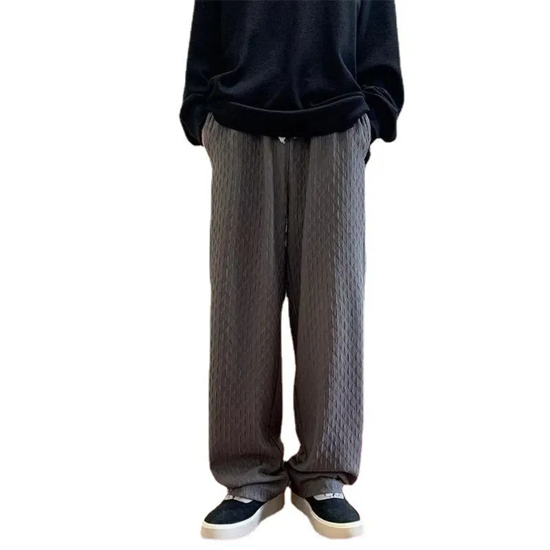 Jacquard Rhombus Draped Casual Pant
