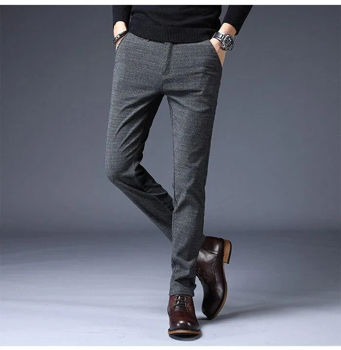 JANTOUR Men's Autumn Slim Formal Pants