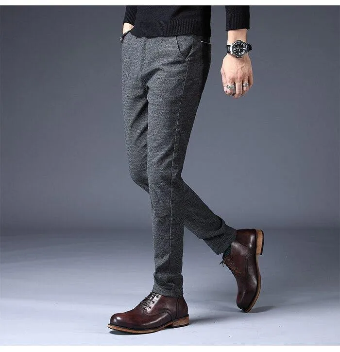 JANTOUR Men's Autumn Slim Formal Pants