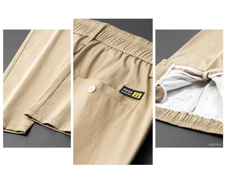 JANTOUR Men's Solid Color Casual Pants