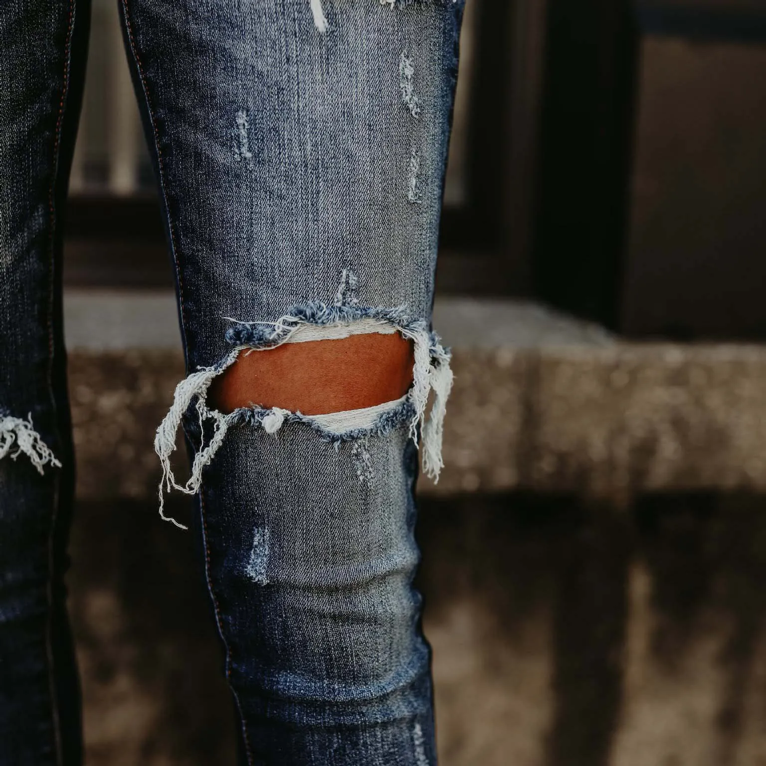 Jeans Skinny Slim-Fit Ripped  Fitting Pants