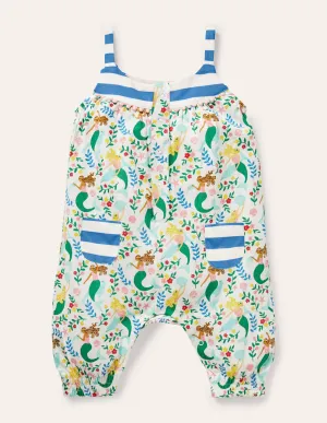 Jersey Hotchpotch Romper-Ivory Mermaid Garden