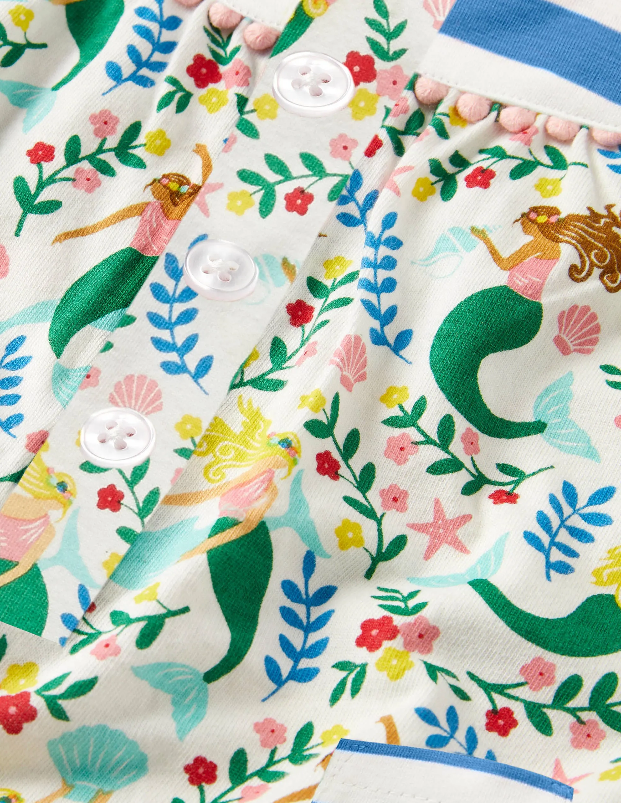 Jersey Hotchpotch Romper-Ivory Mermaid Garden