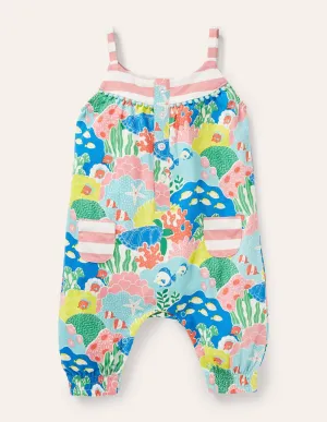 Jersey Hotchpotch Romper-Multi Coral Reef