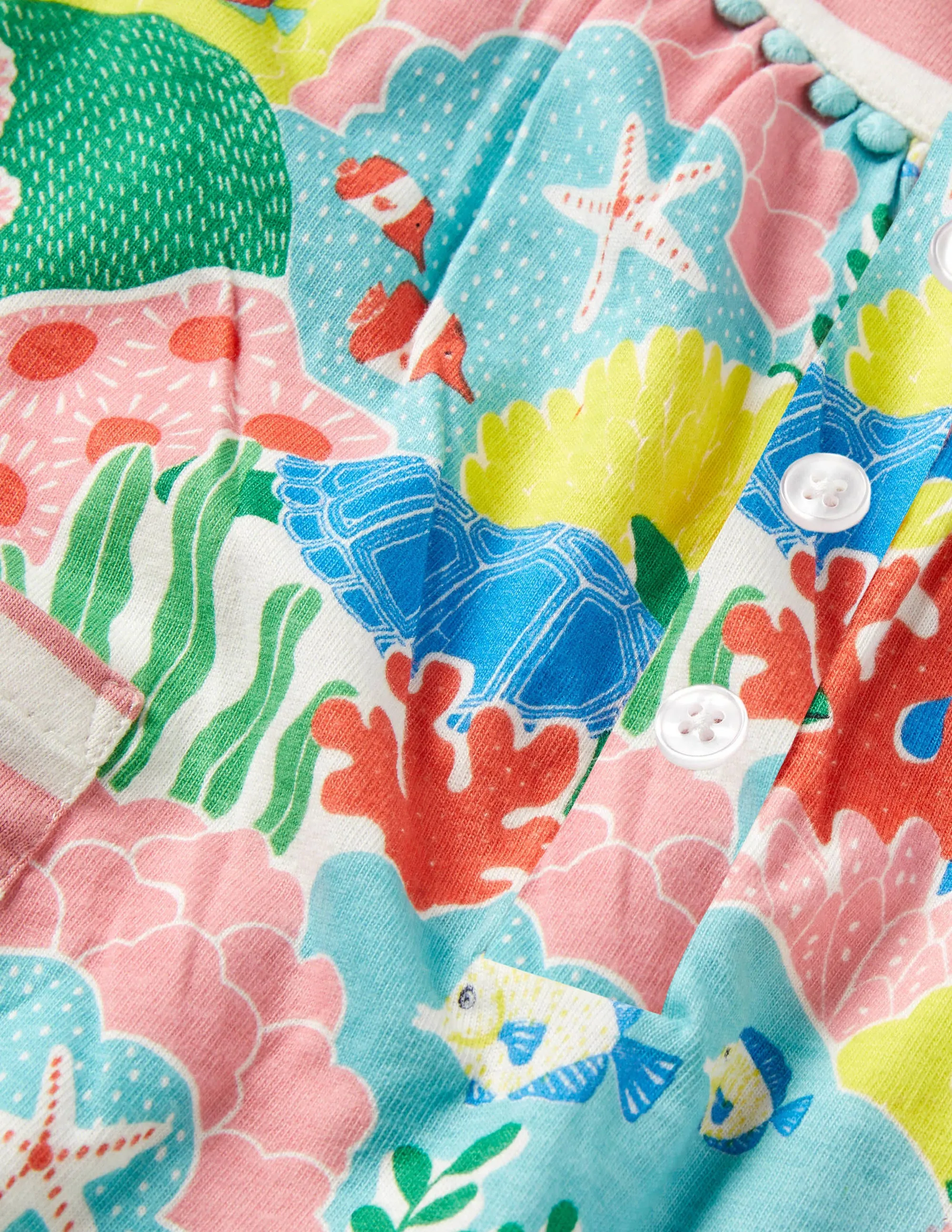 Jersey Hotchpotch Romper-Multi Coral Reef
