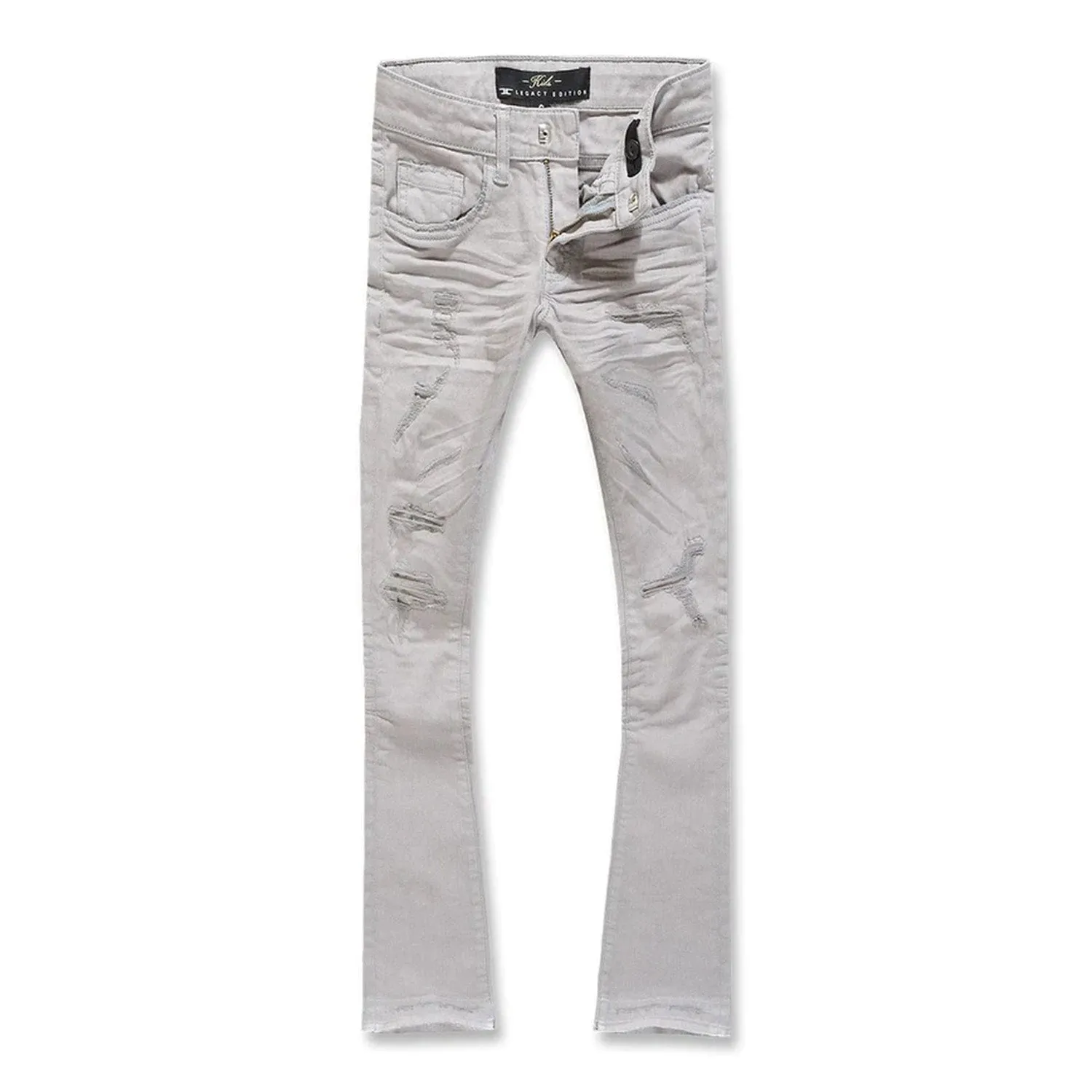 Jordan Craig Stacked Denim Big Kids' Pants Light Grey