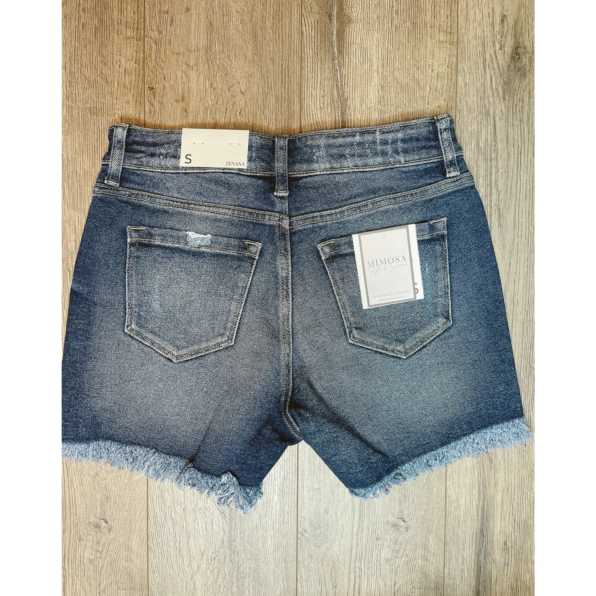 Josie Frayed Hem Denim Shorts