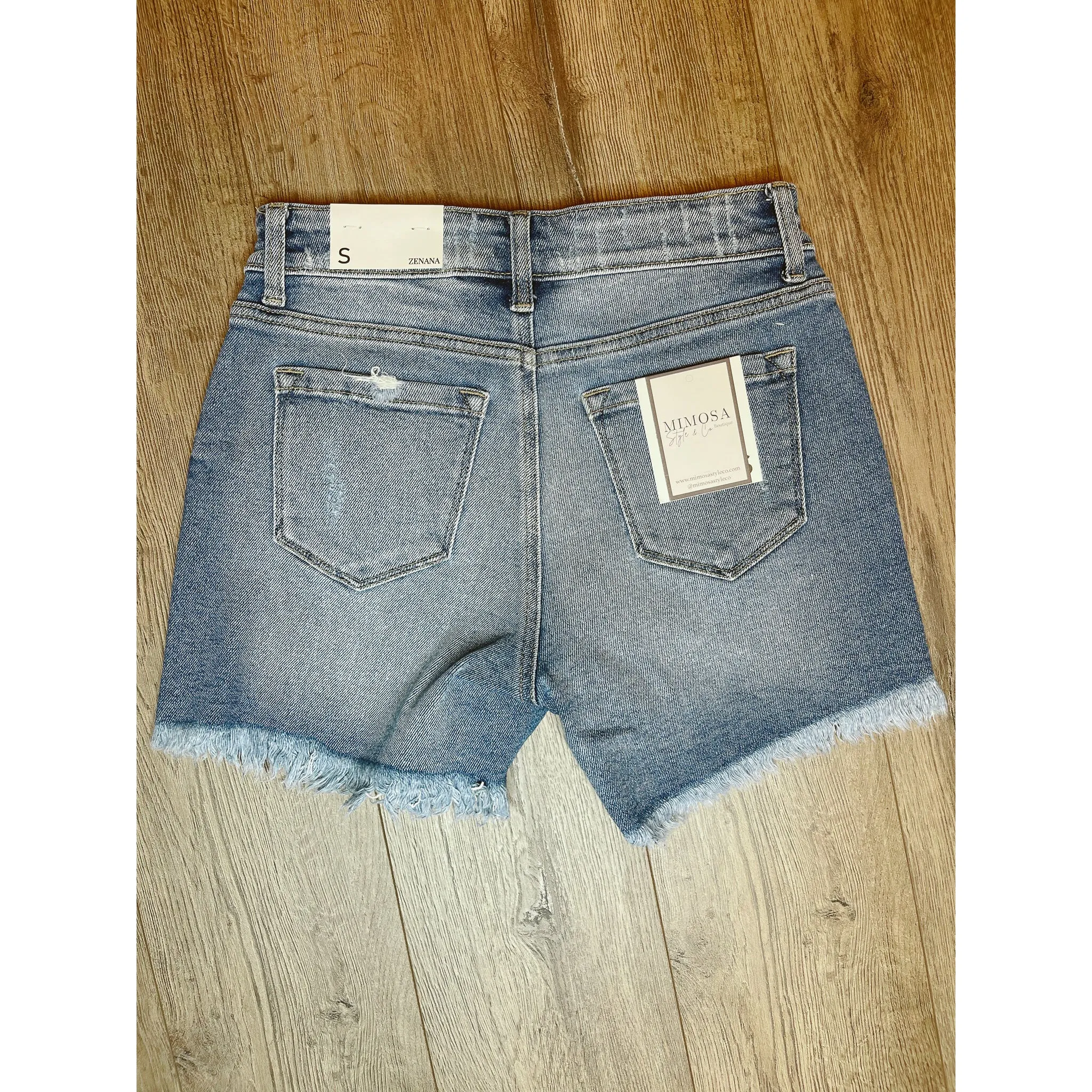 Josie Frayed Hem Denim Shorts
