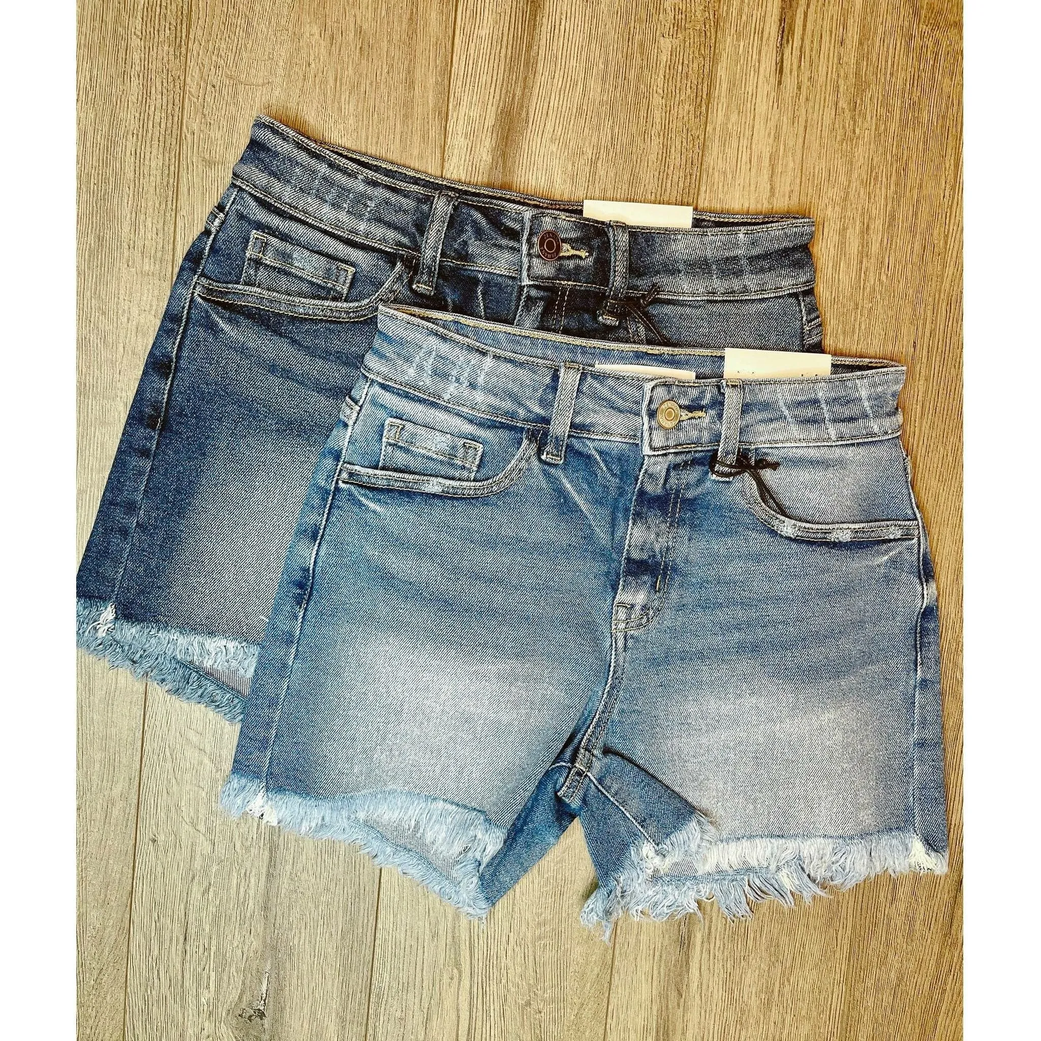 Josie Frayed Hem Denim Shorts
