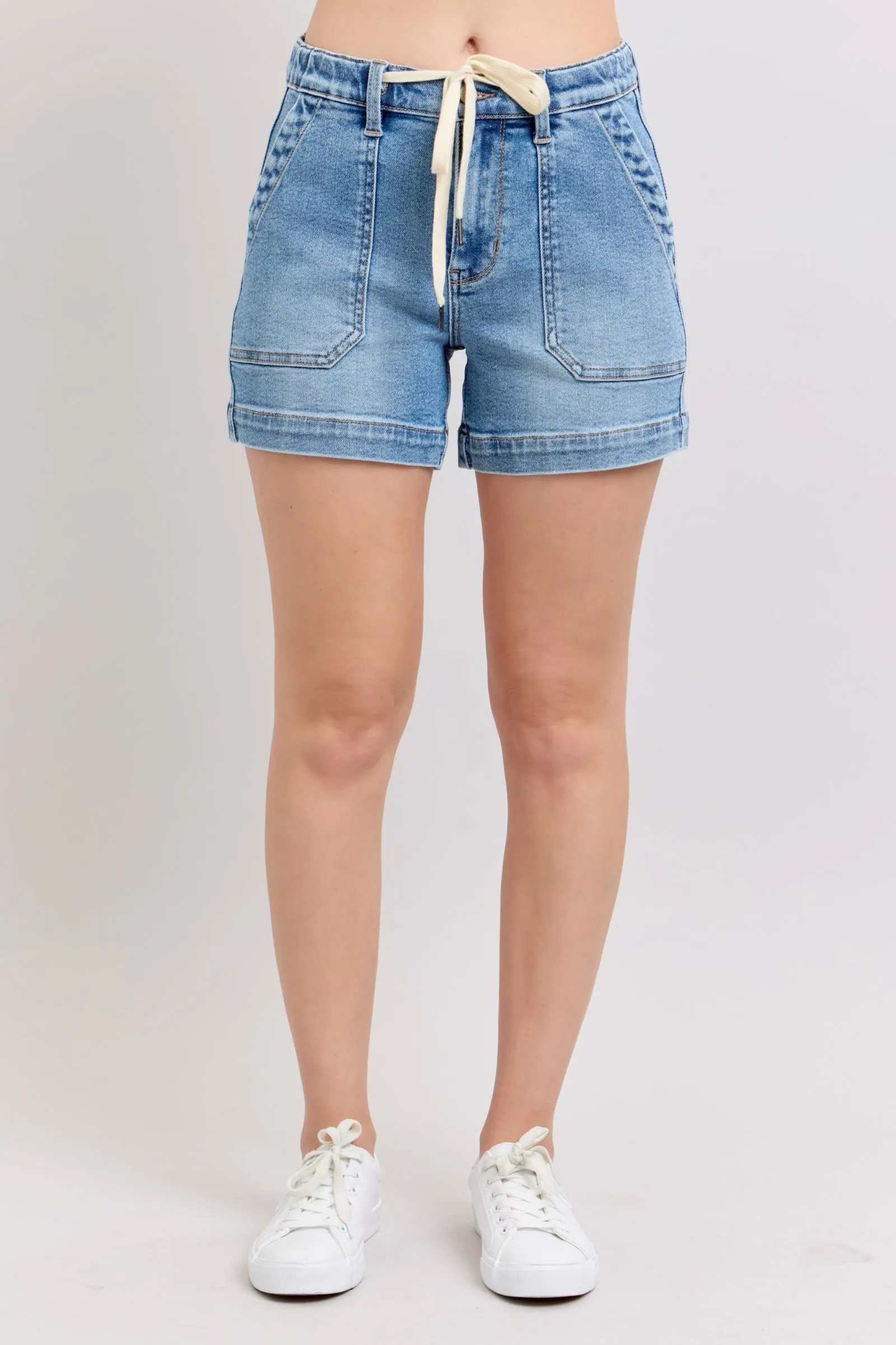 Judy Blue HW Vintage Wash Jogger Shorts