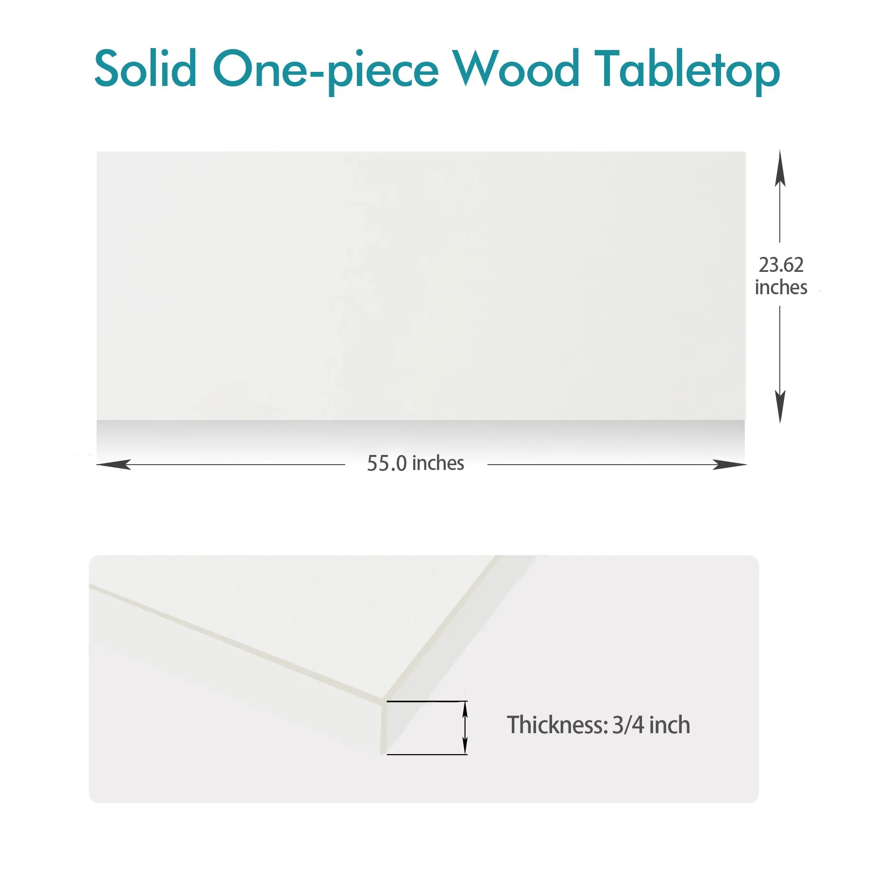 KABOON Solid Color Tabletop--White-Smooth version