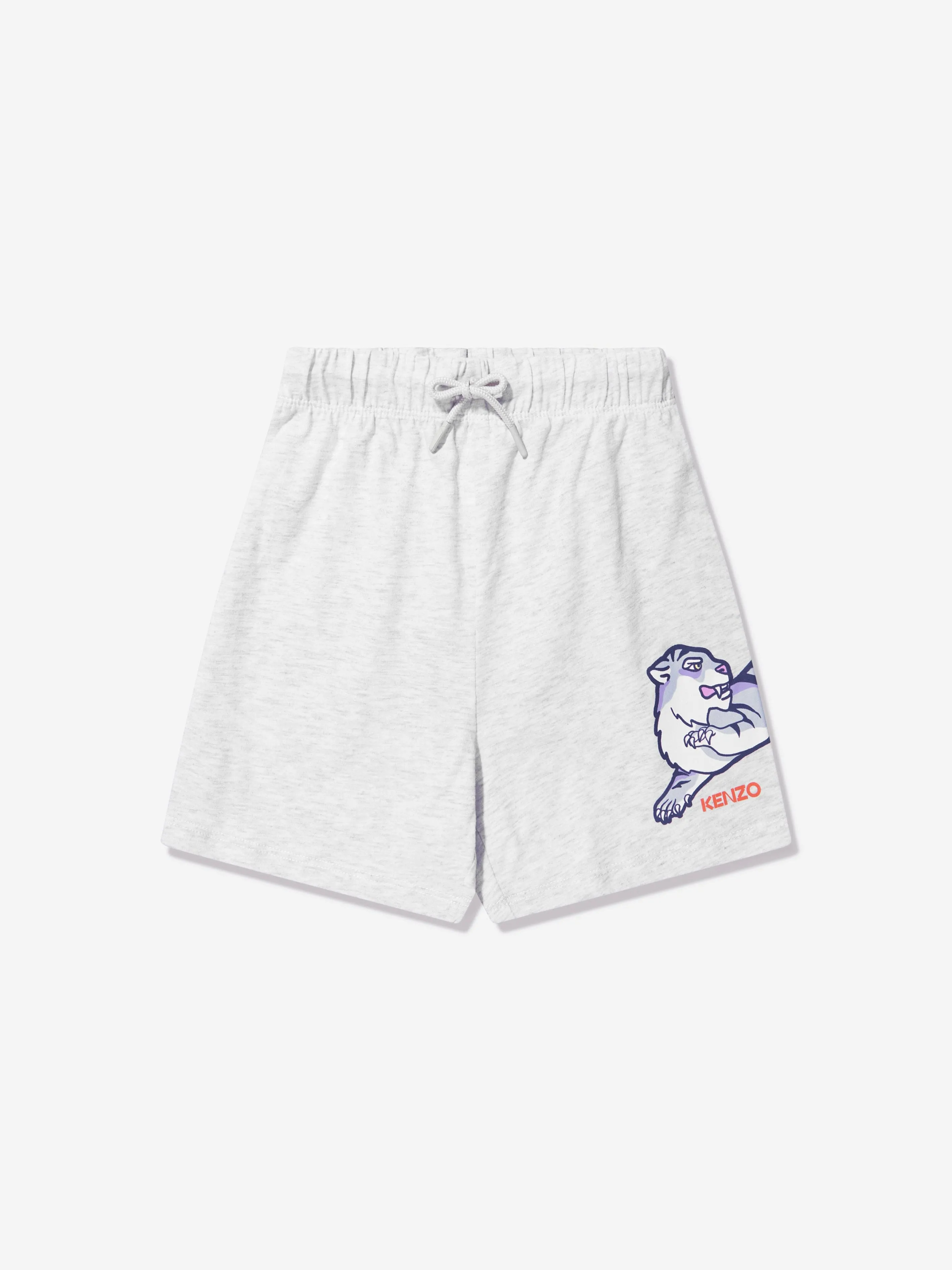 KENZO Baby Boys Organic Cotton Shorts Set in Grey