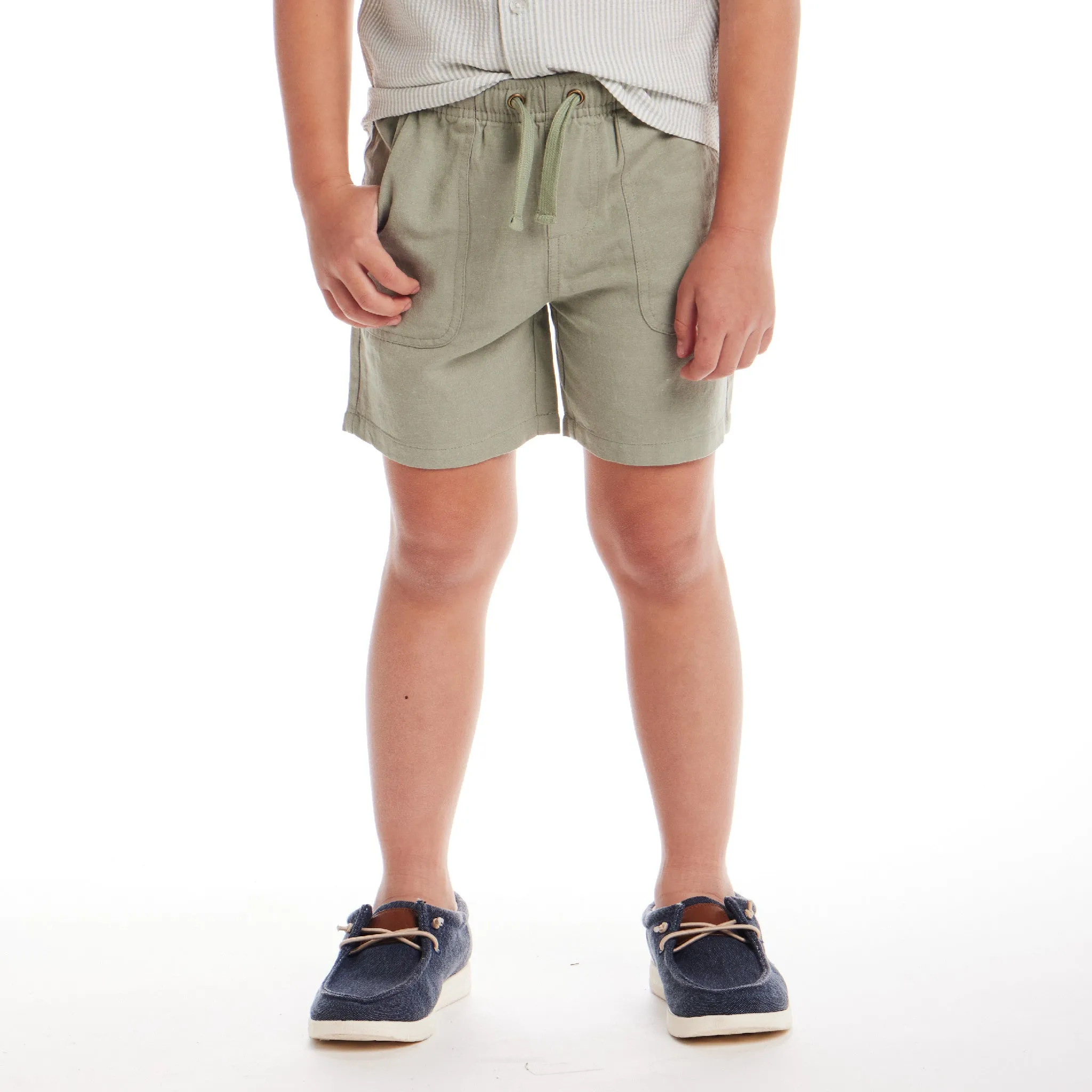 Kids (3-7) Linen Shorts | Green