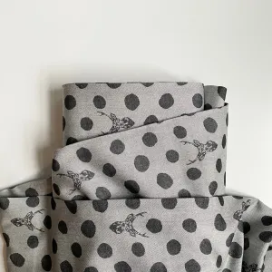 Kokka : Polka Dot Stag Cotton Jacquard - Gray / Charcoal