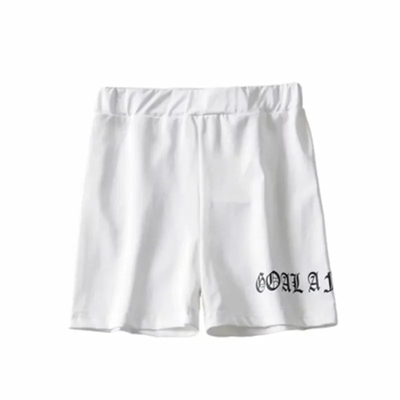 Letter High Waist Plain Bright Color Short Pants