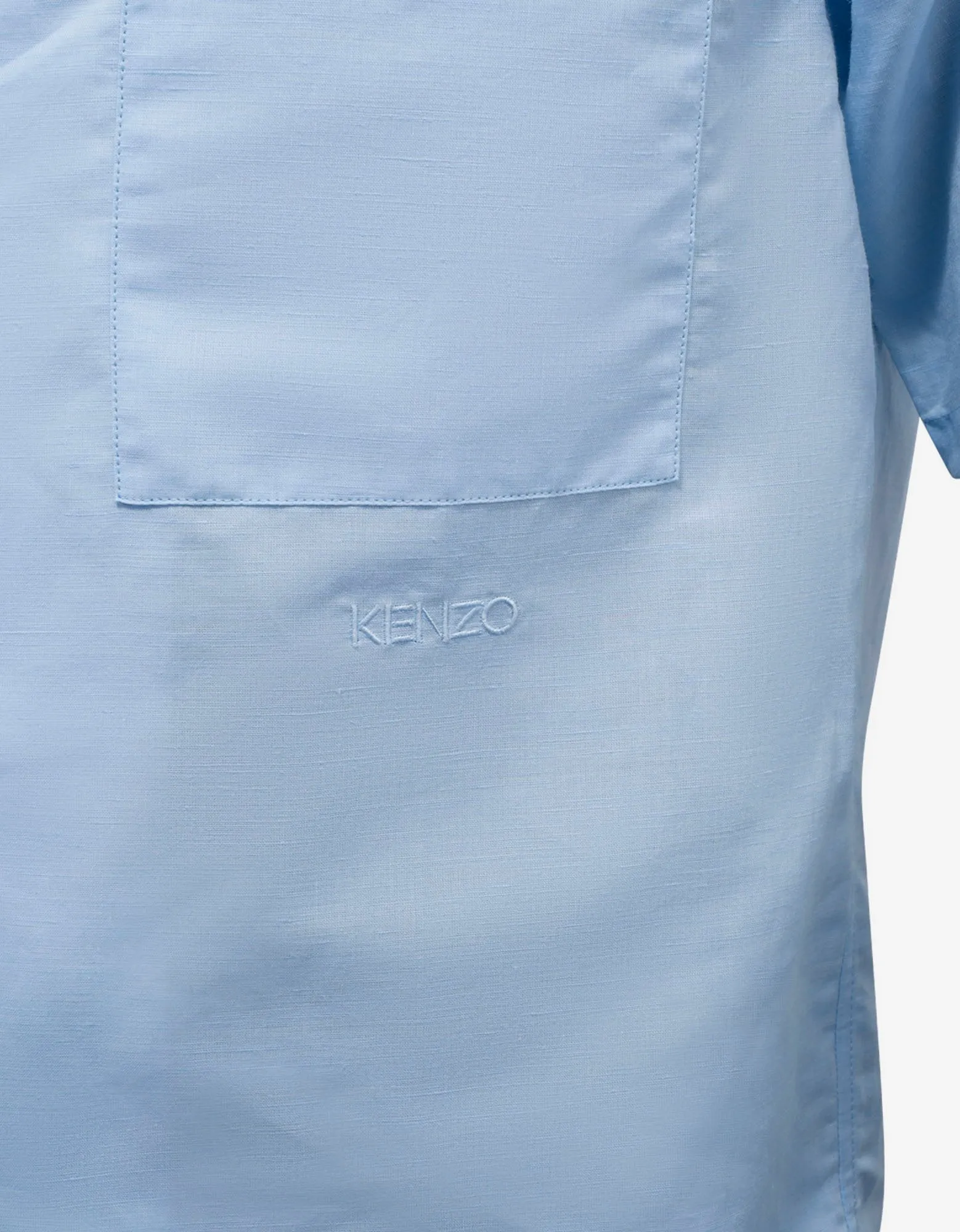 Light Blue Linen-Blend Shirt