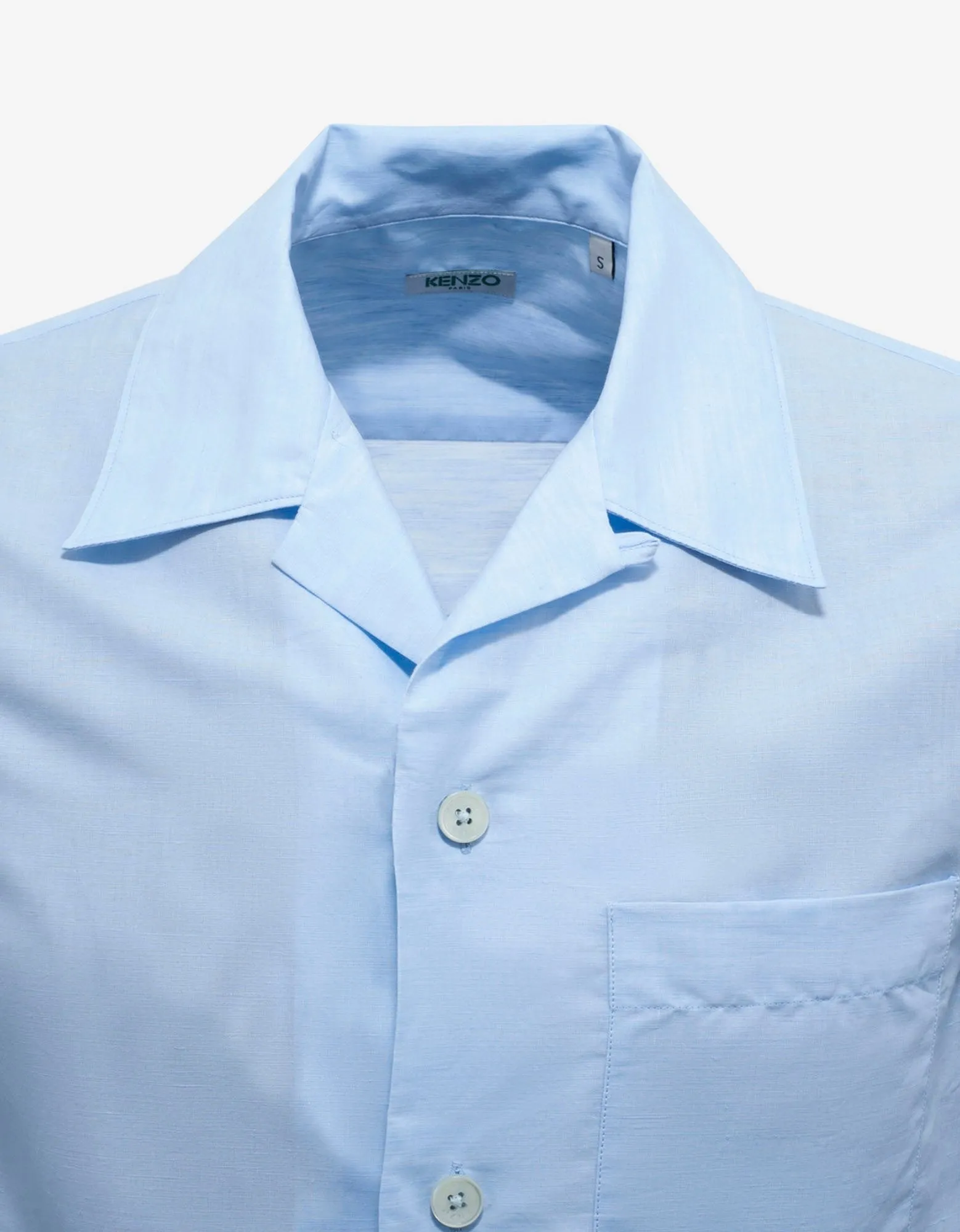 Light Blue Linen-Blend Shirt
