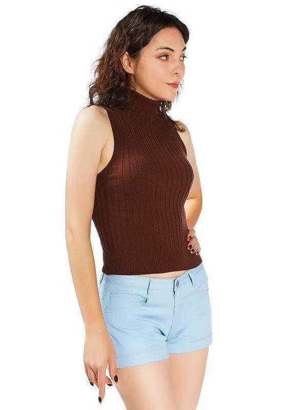 Light Blue Upturned Hem Shorts