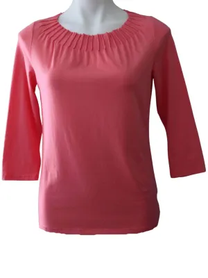 Light Spring Pink Pleated Yoke Top