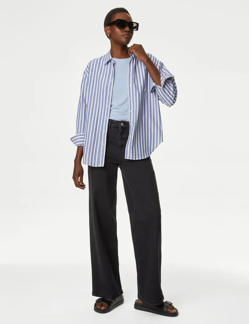 Linen Blend Crew Neck Top