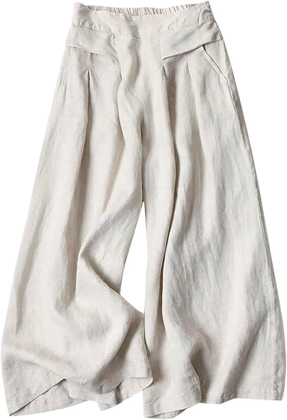 Linen Pants for Women 2025 Wide Leg High Waist Summer Beach Trousers Lightweight Plus Size Straight Slim Fit Lounge Pants