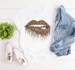 Lip Smack Leopard Graphic Tee