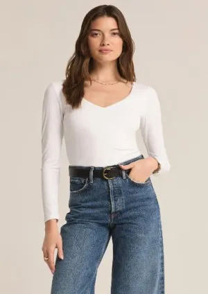 long sleeve smooth v neck top