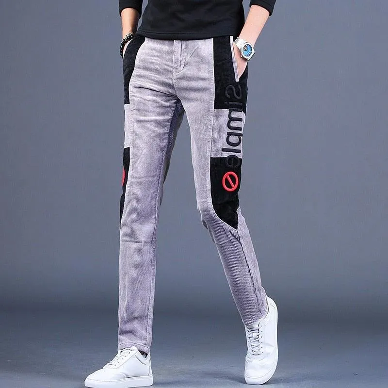 Men's Autumn Embroidery Designer Casual Pants