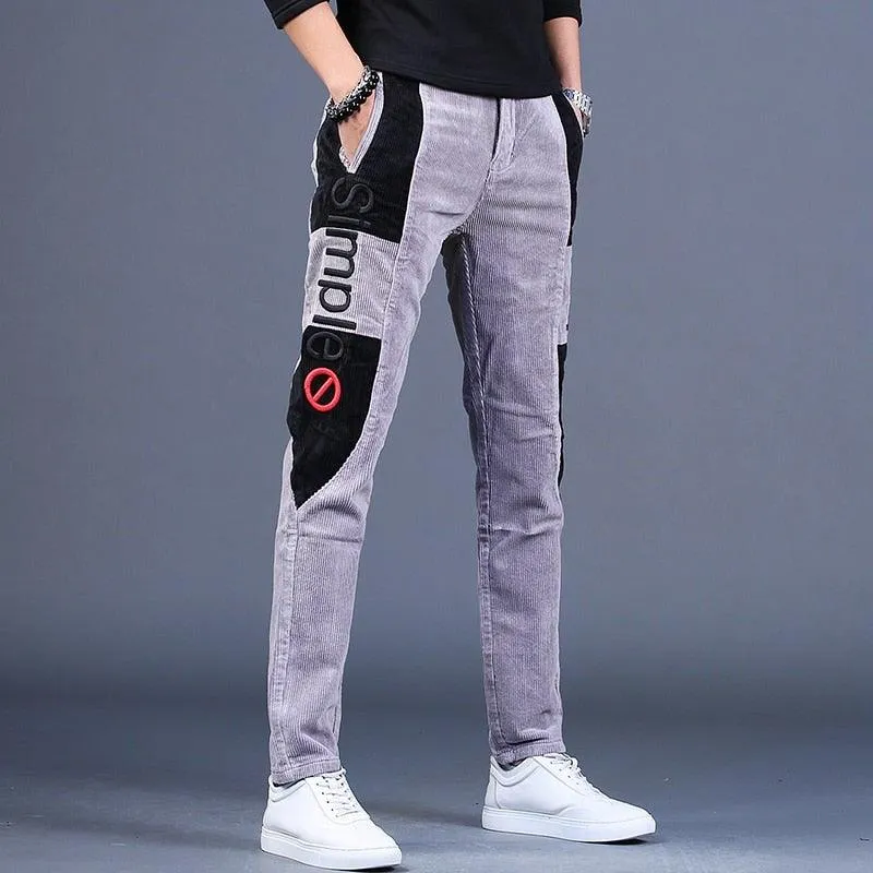 Men's Autumn Embroidery Designer Casual Pants