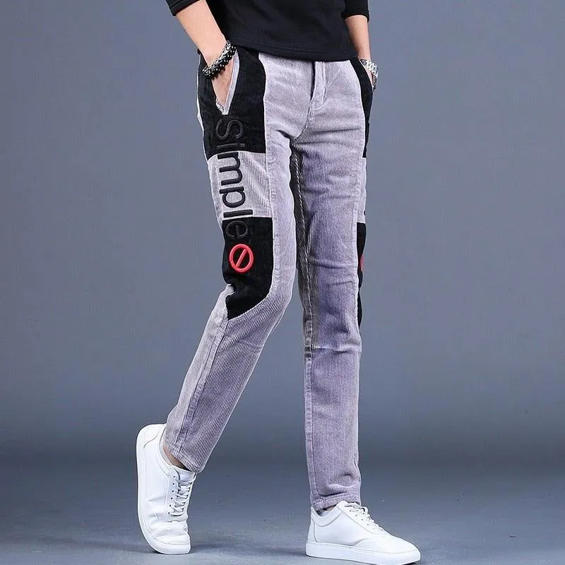 Men's Autumn Embroidery Designer Casual Pants