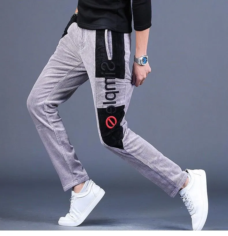 Men's Autumn Embroidery Designer Casual Pants