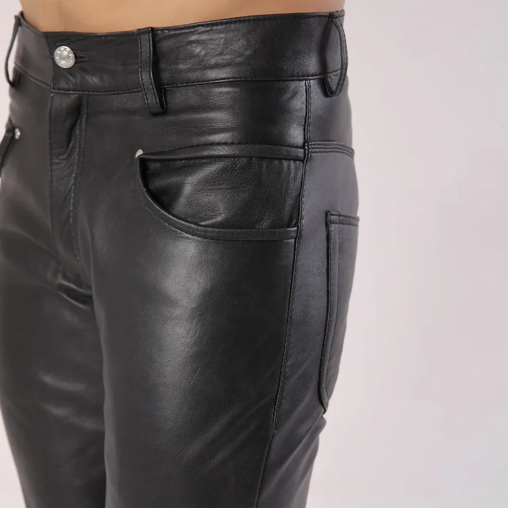 Men's Black Sheep Leather Biker Stylish Pants